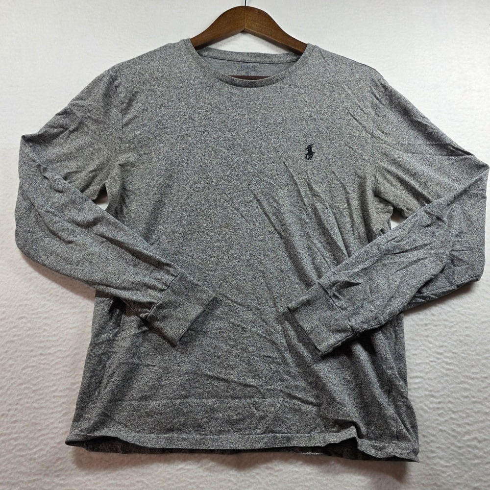 Polo Ralph Lauren Mens Grey‎ Heather Long Sleeve T-Shirt Crewneck Small 19380